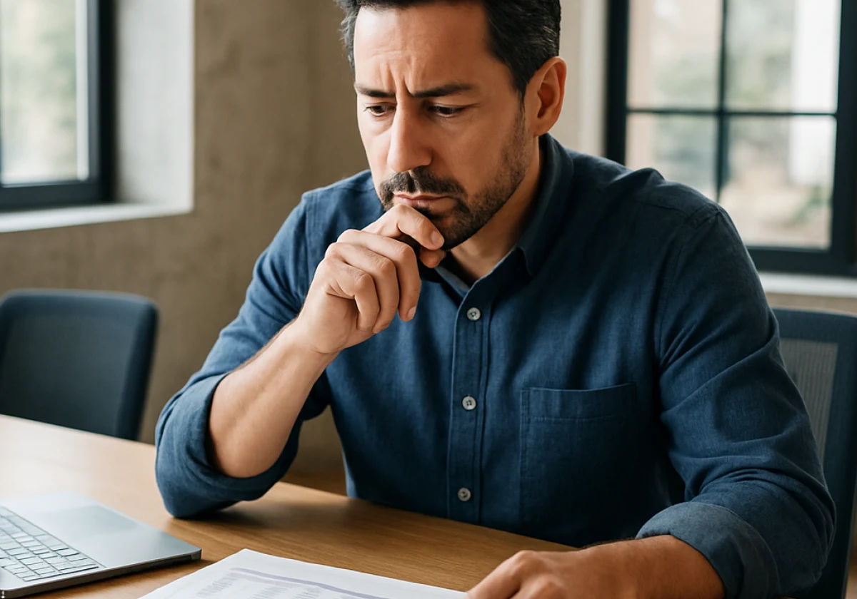 Small business owner or manager in a meeting room sitting